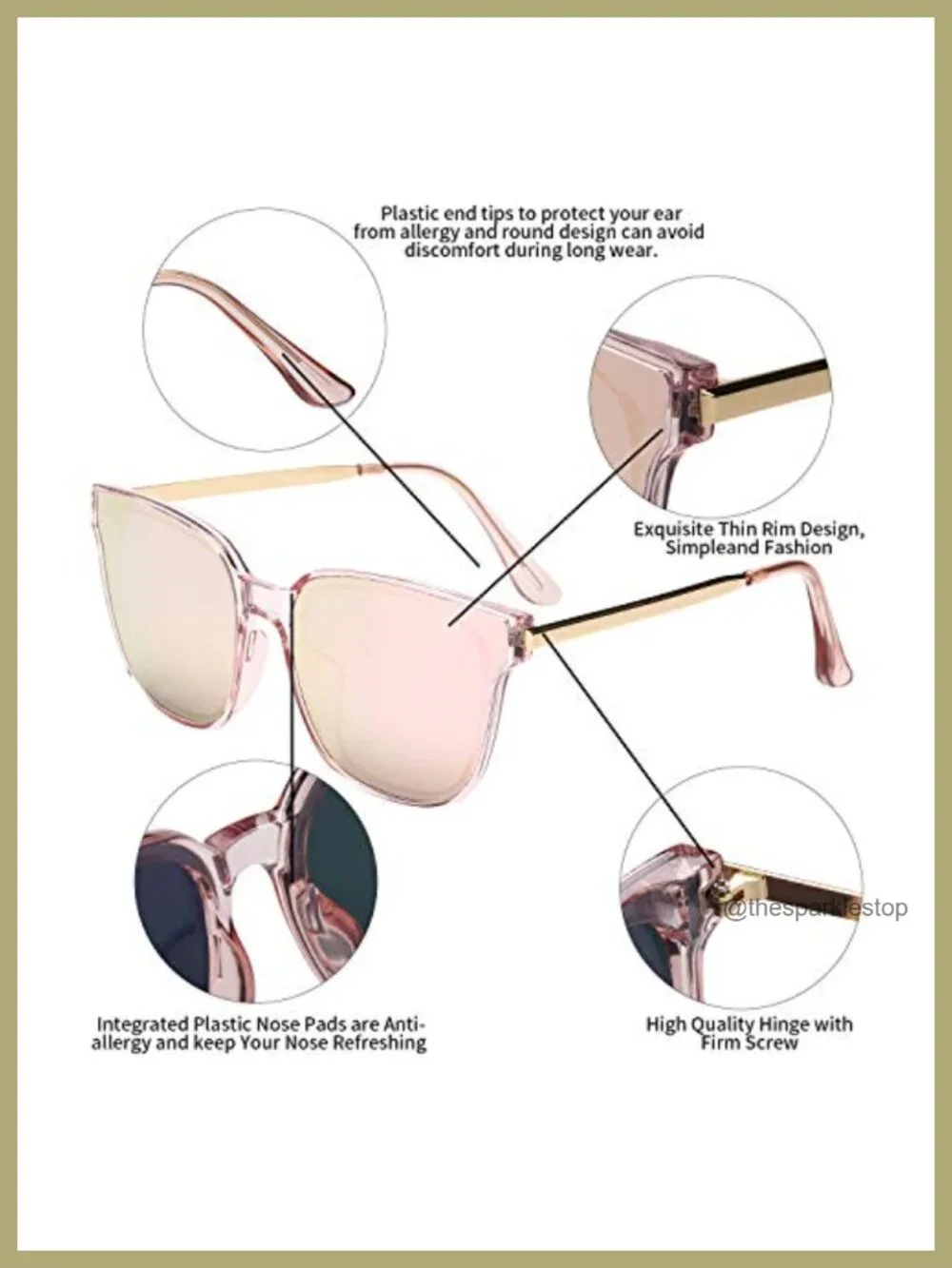 Oversized Square Sunglasses Mirrored Lens UV400 Protection Unisex